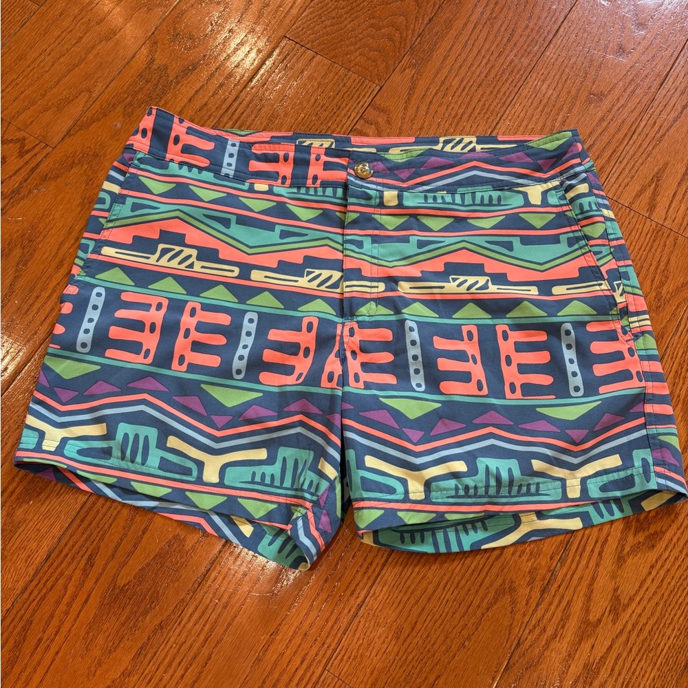 Chubbies Men’s Swim Trunks – Bold Geometric Print – Size L